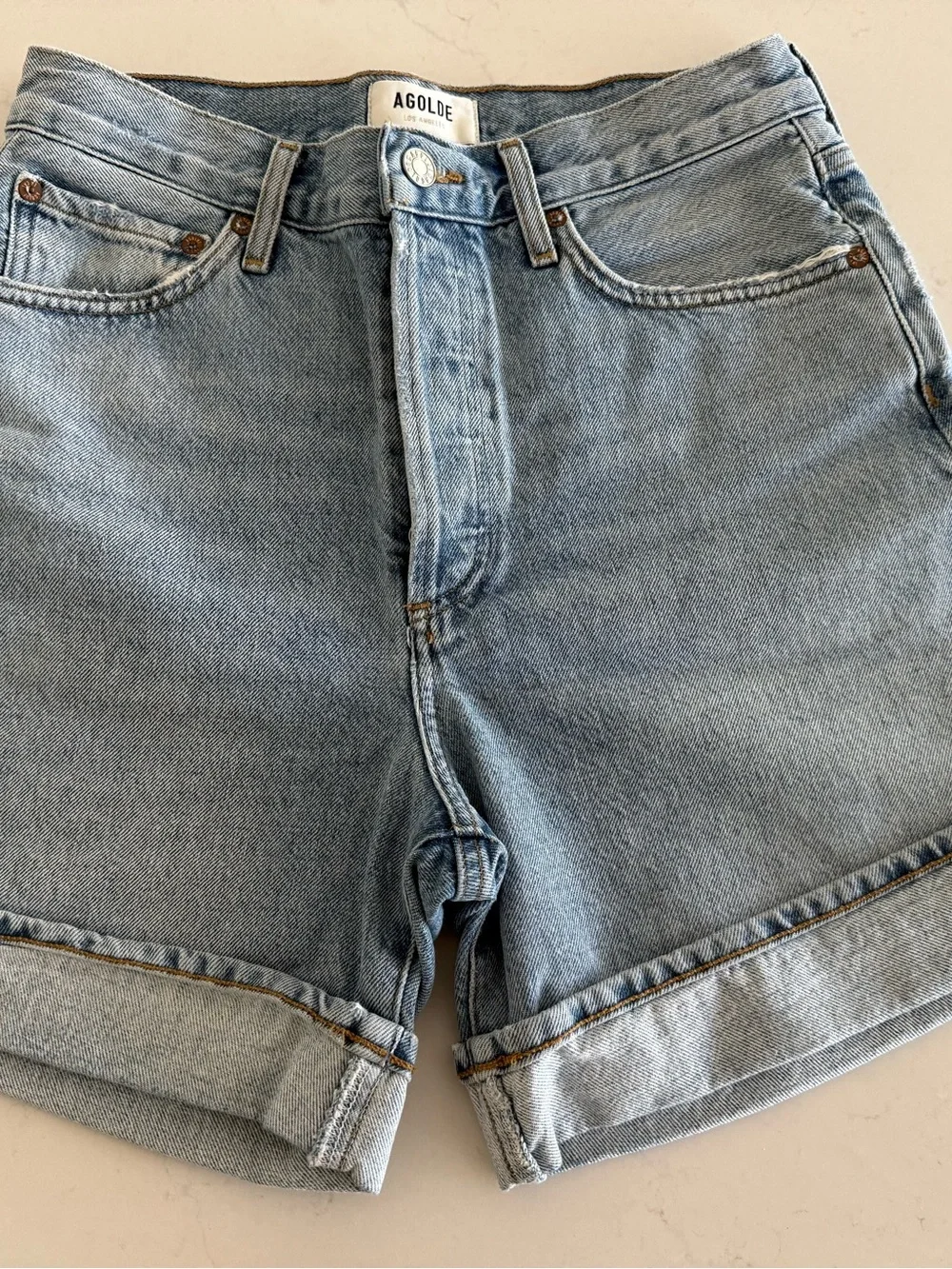 AGOLDE Dame high-rise denim shorts - Picture 2 of 5